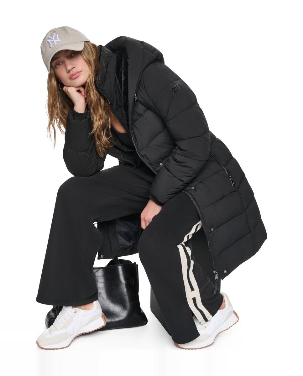 Imagen 5 de Abrigo largo de mujer con capucha - DKNY - Negro Negro