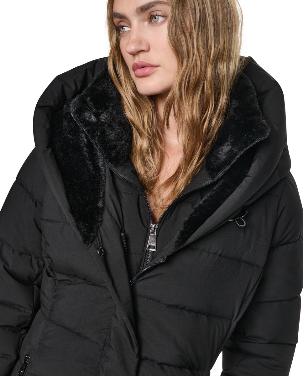 Imagen 6 de Abrigo largo de mujer con capucha - DKNY - Negro Negro