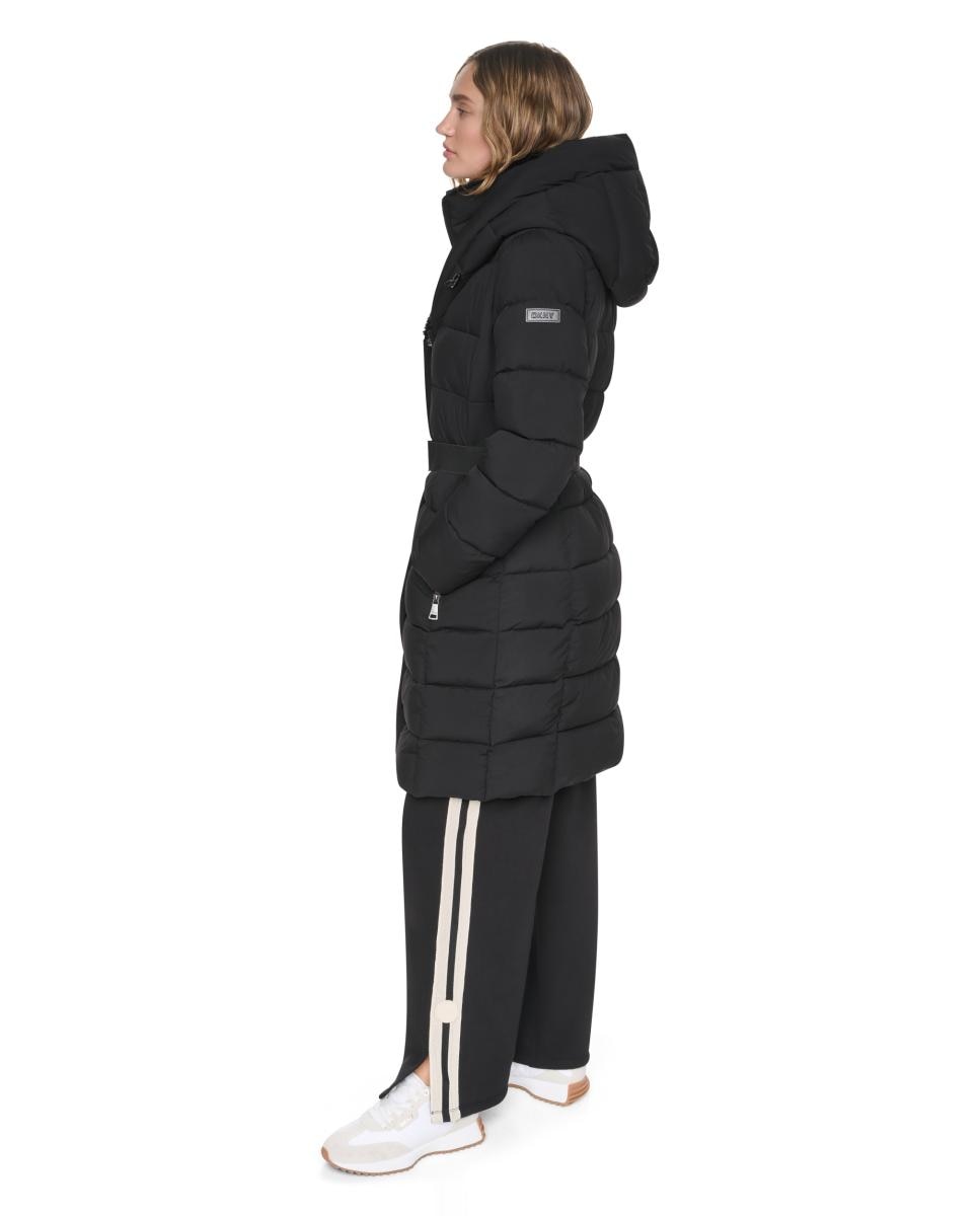 Imagen 7 de Abrigo largo de mujer con capucha - DKNY - Negro Negro