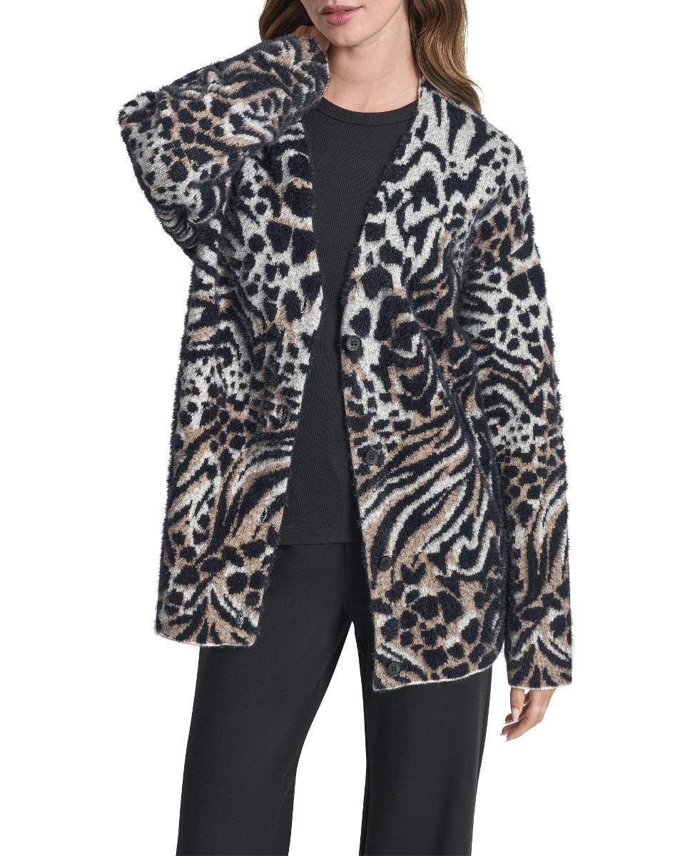 Camisola de malha com decote em bico Multicolor-3