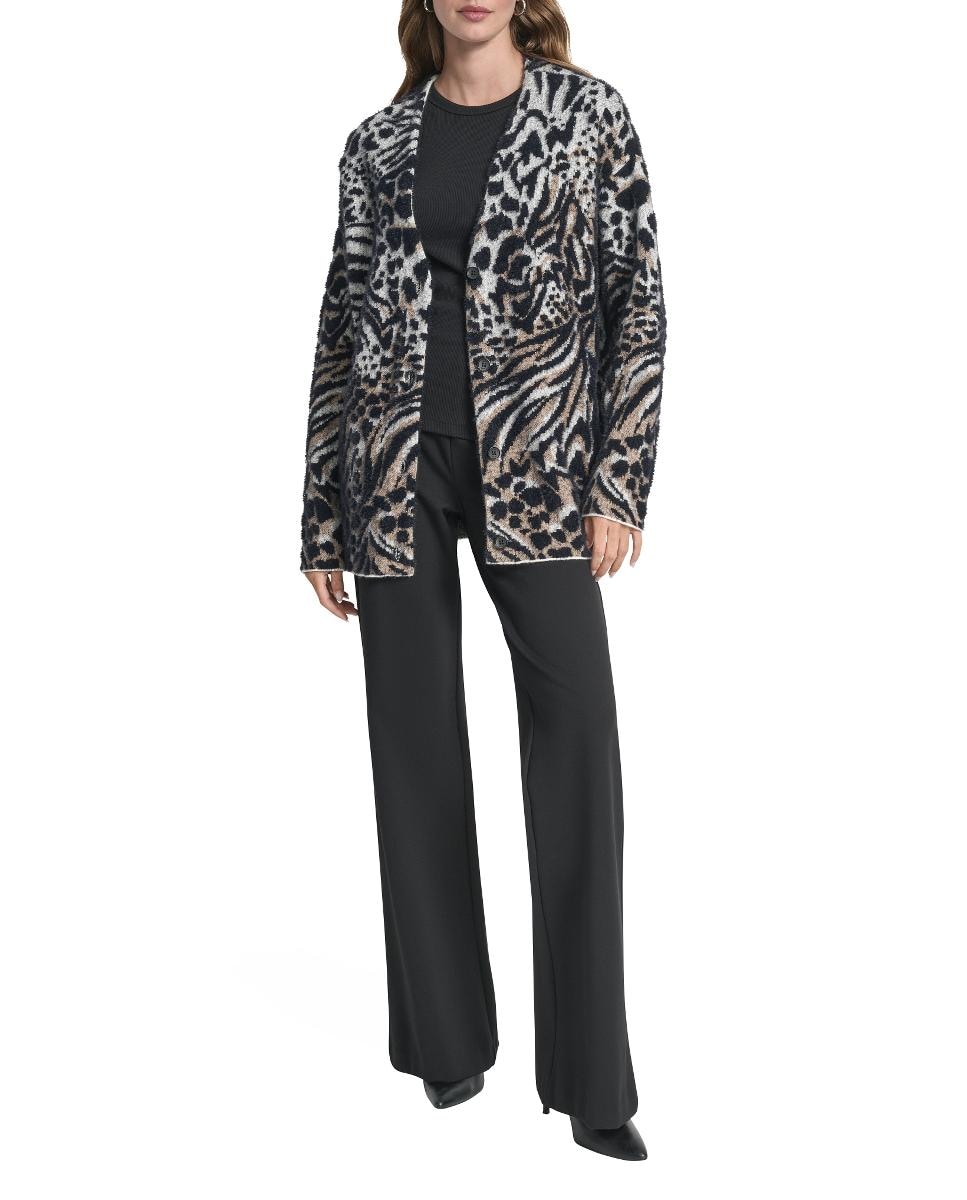 Camisola de malha com decote em bico Multicolor-5