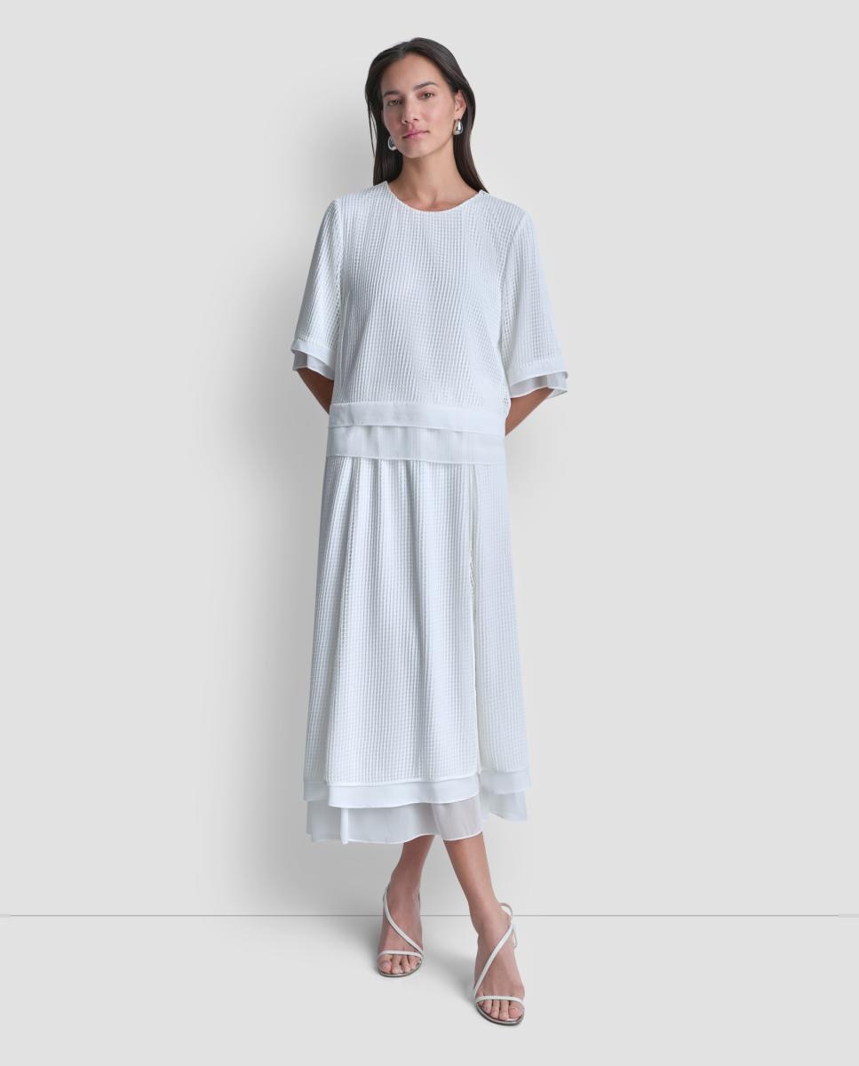 Camisola de Malha de Manga 3/4 Creme-5