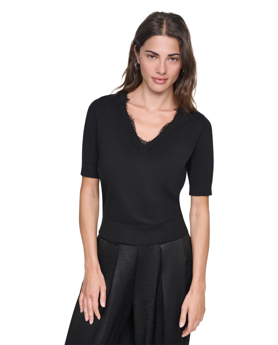 Jersey de mujer de manga francesa - DKNY - Negro Negro-1