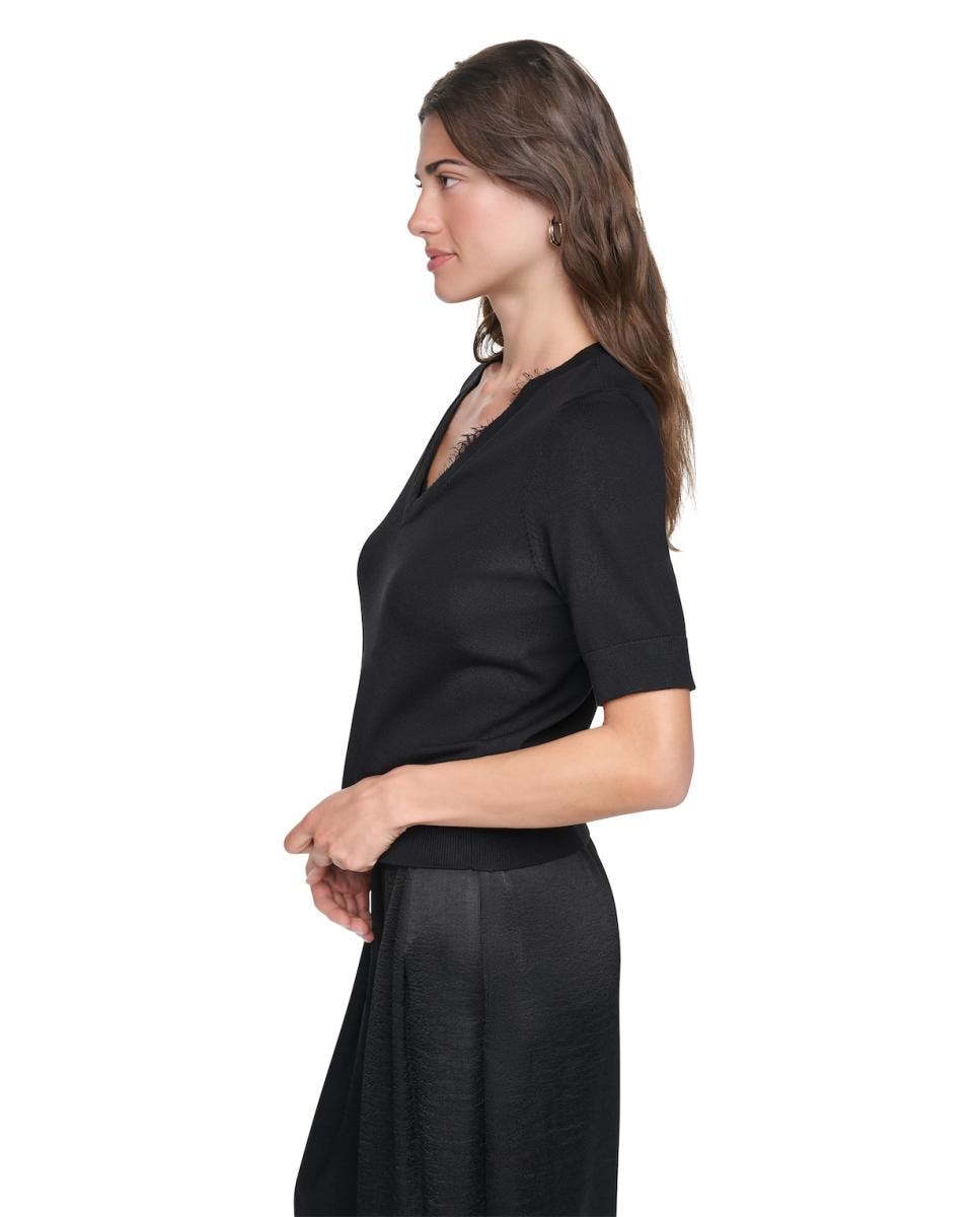 Jersey de mujer de manga francesa - DKNY - Negro Negro-3