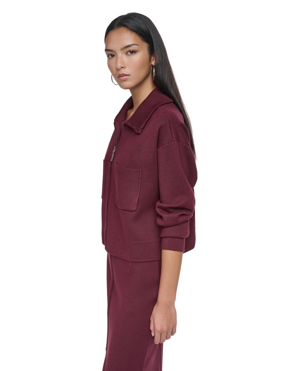 Jersey de mujer de manga larga y cremallera - DKNY - Rojo Rojo-4