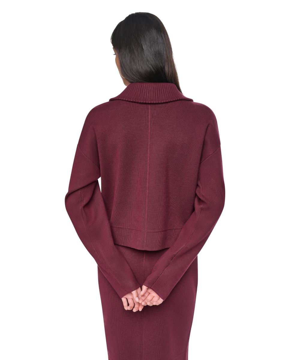 Jersey de mujer de manga larga y cremallera - DKNY - Rojo Rojo-5