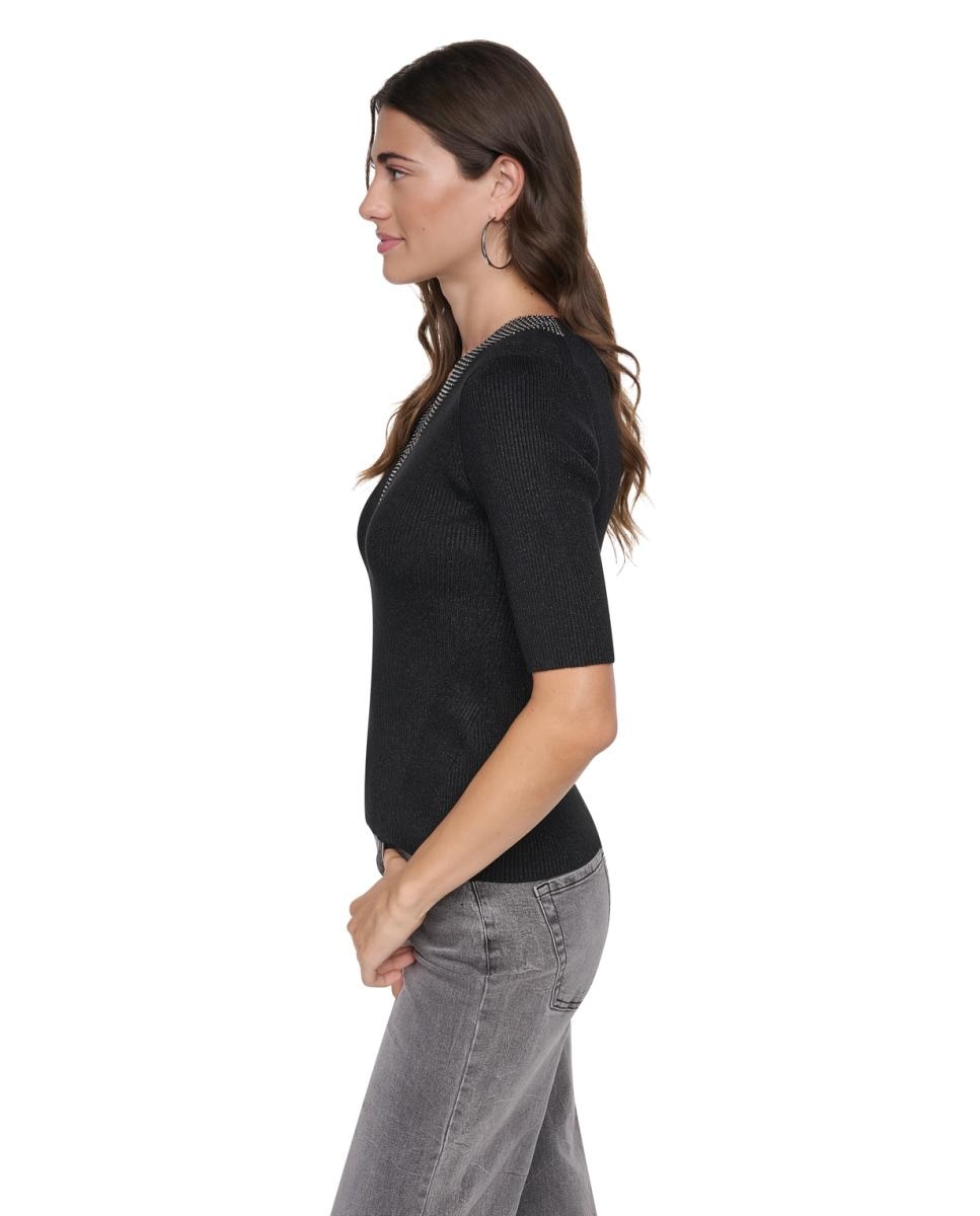 Imagen 4 de Top de punto de mujer - DKNY - Negro Negro