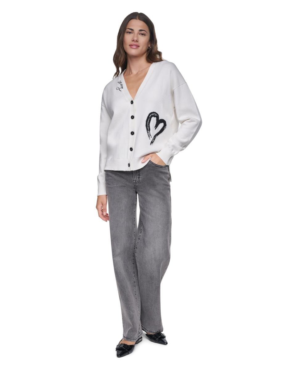 Camisola de Malha com Decote em Bico Creme-2
