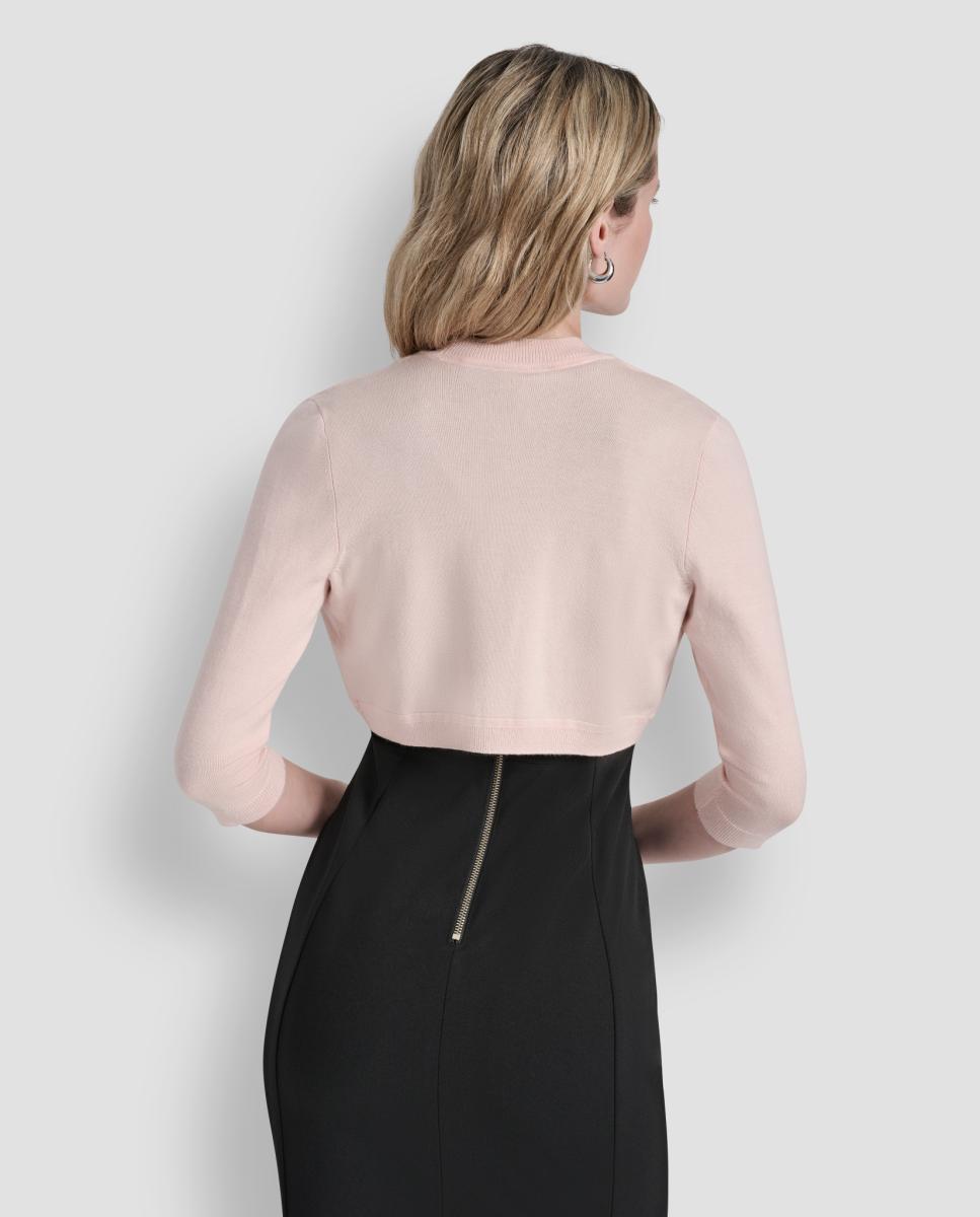 Cardigan de Manga 3/4 Rosa-claro-4