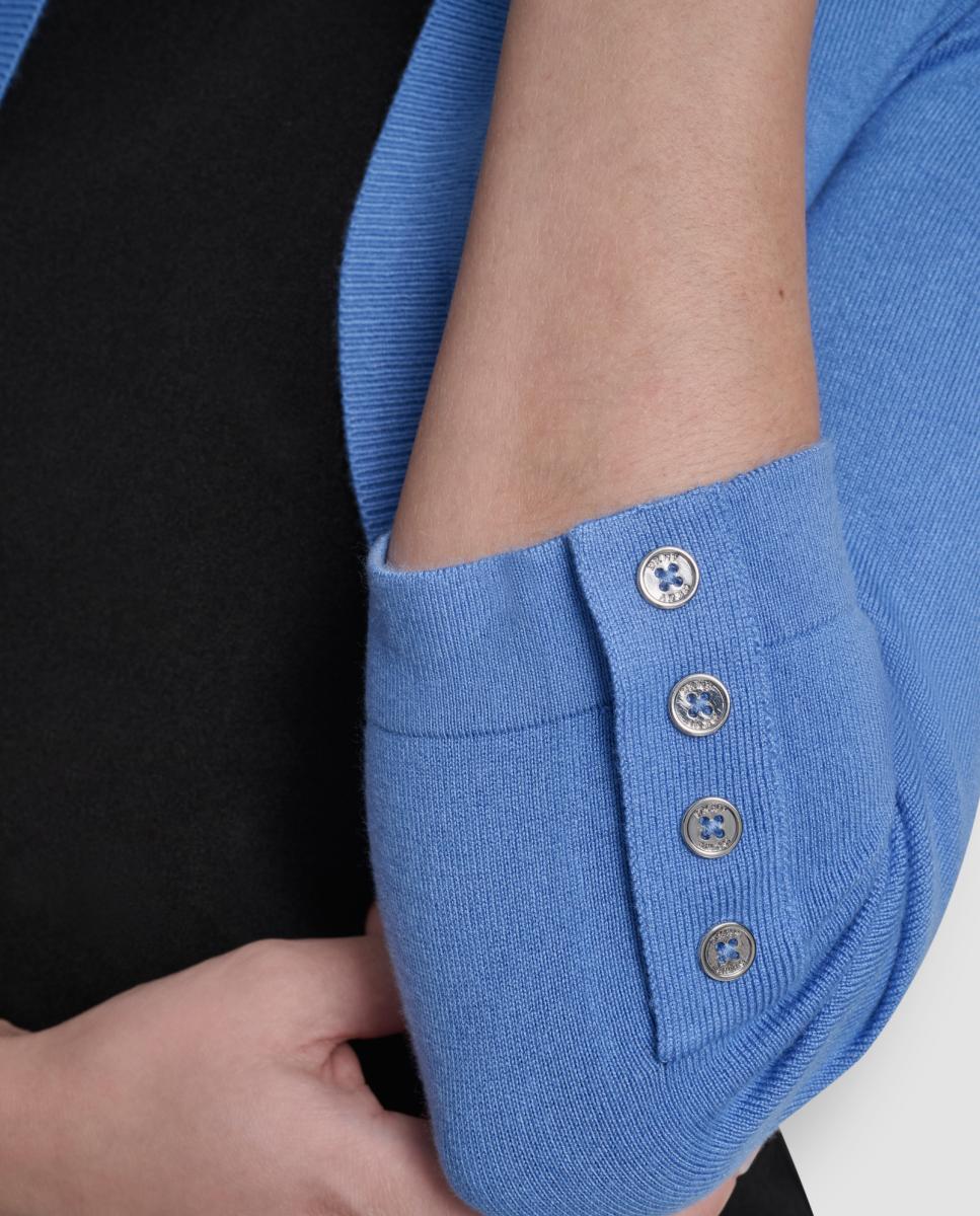 Cardigan de Manga 3/4 Azul-claro-3