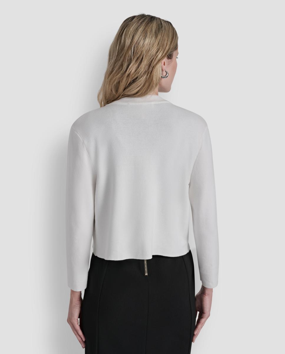 Cardigan com Detalhe de Botões Metalizados Creme-4