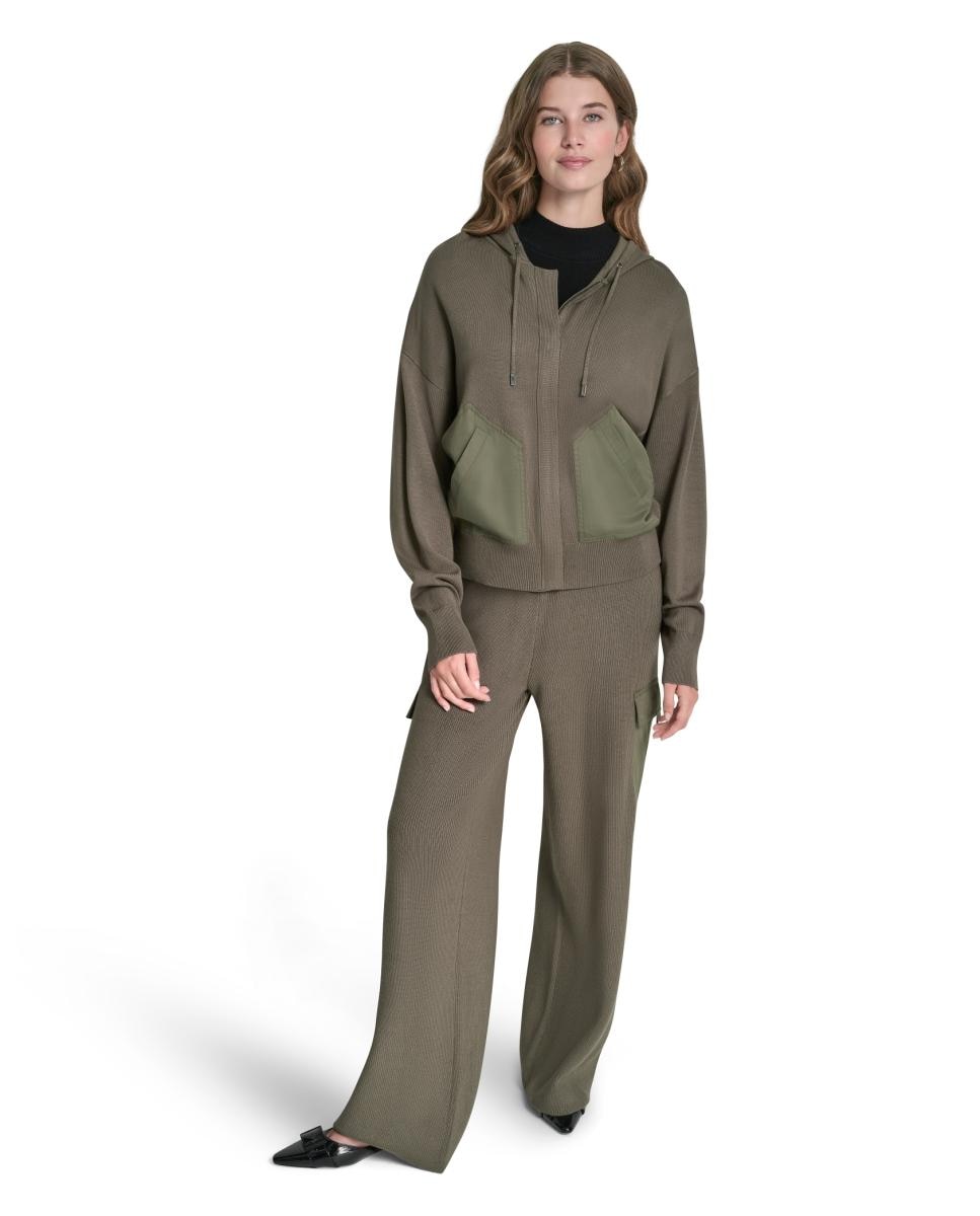 Sweatshirt de Malha com Manga Comprida Verde-militar-2