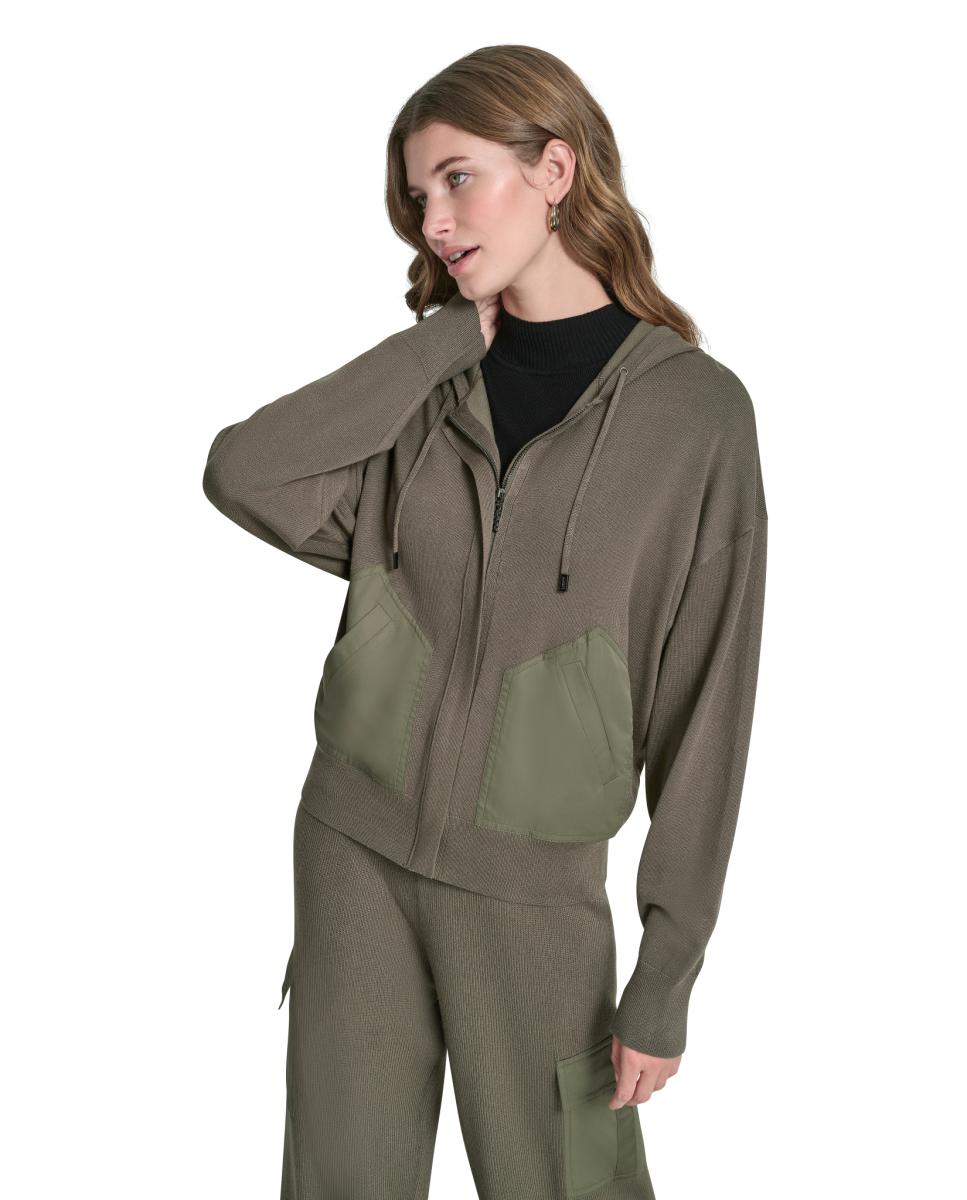 Sweatshirt de Malha com Manga Comprida Verde-militar-5