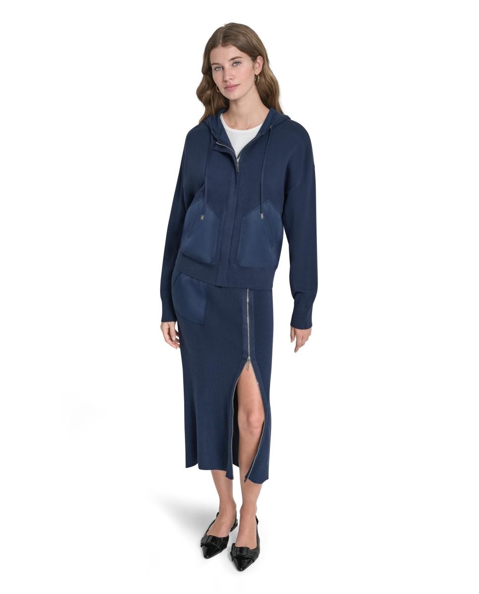 Sweatshirt de Malha com Manga Comprida Azul-marinho-2