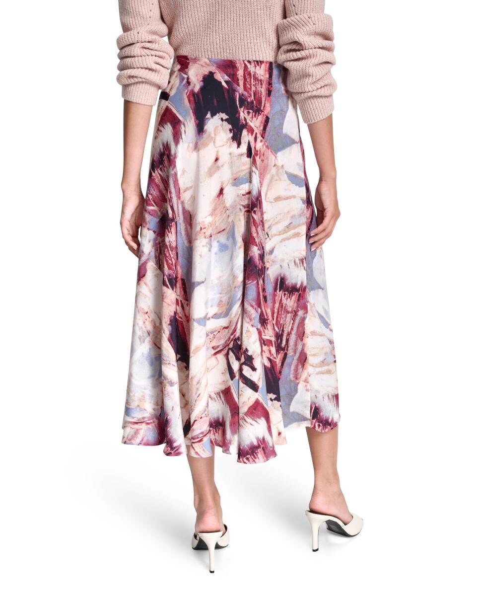 Saia Fluida com Estampado Abstrato Multicolor-5