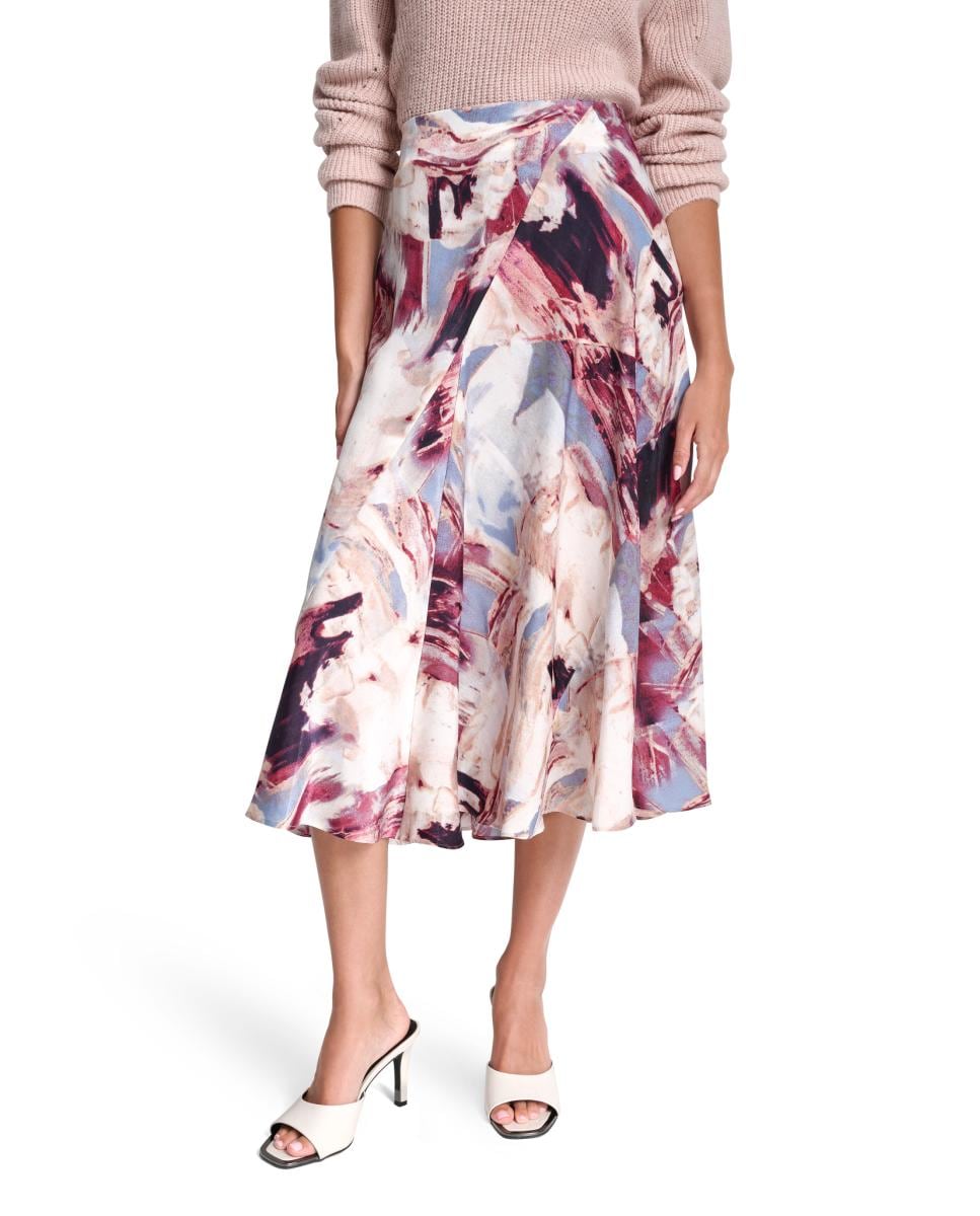 Saia Fluida com Estampado Abstrato Multicolor-6