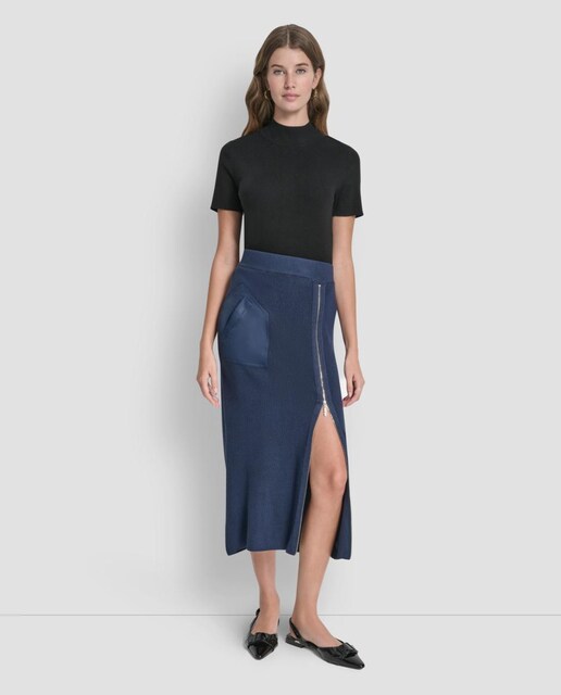 Imagem 0 de Saia Midi com Detalhe de Fecho de Correr