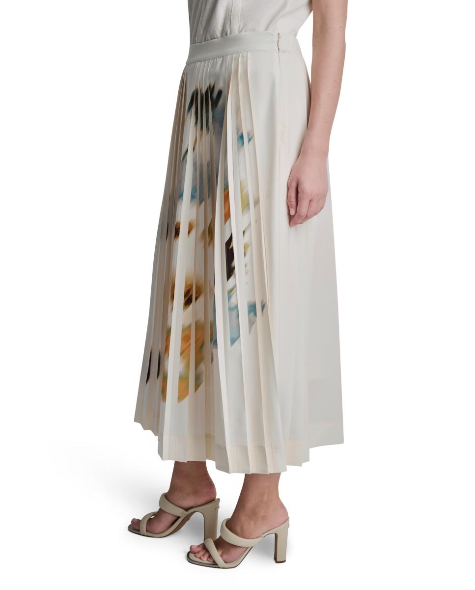 Saia Midi com Pregas Multicolor-5