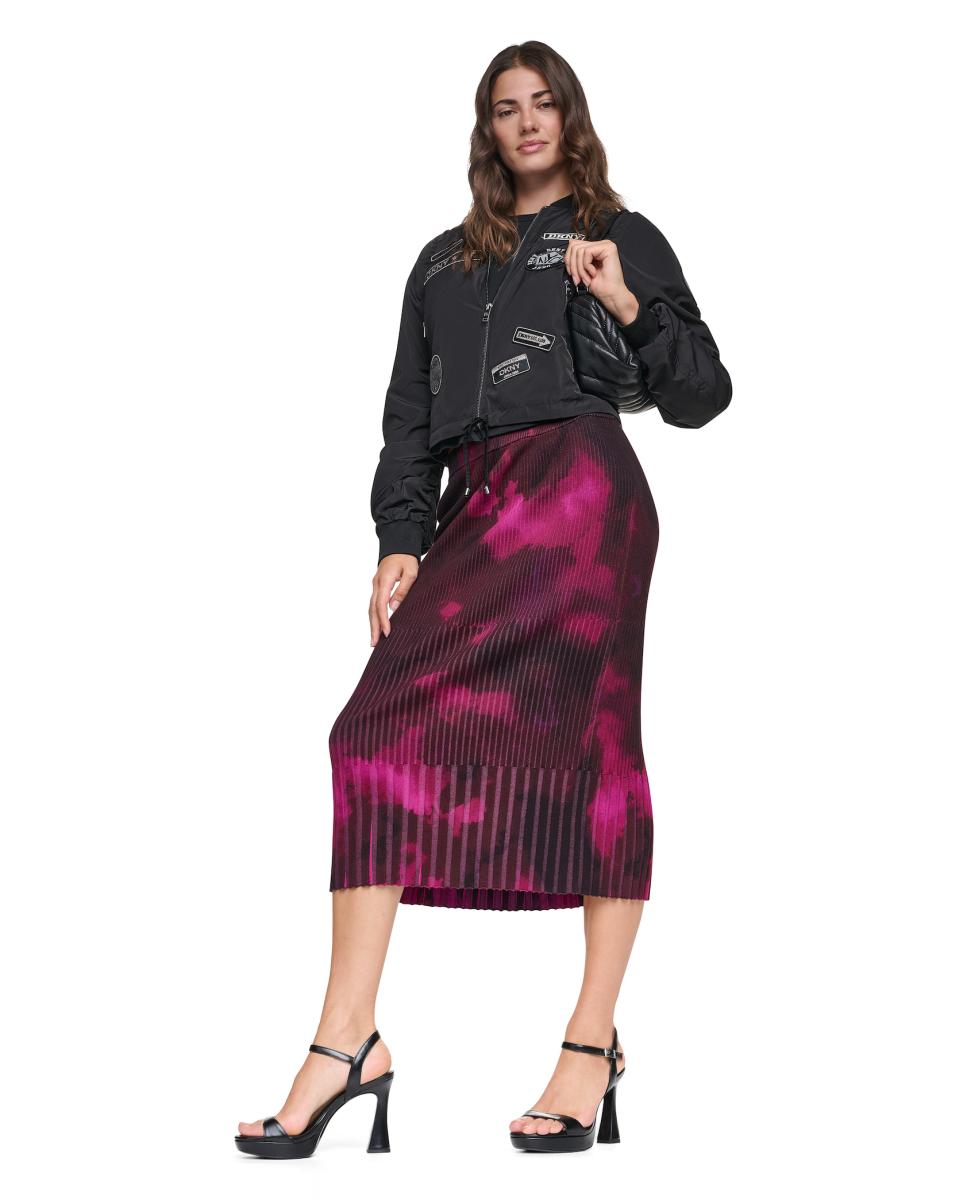 Saia midi de malha Multicolor-2
