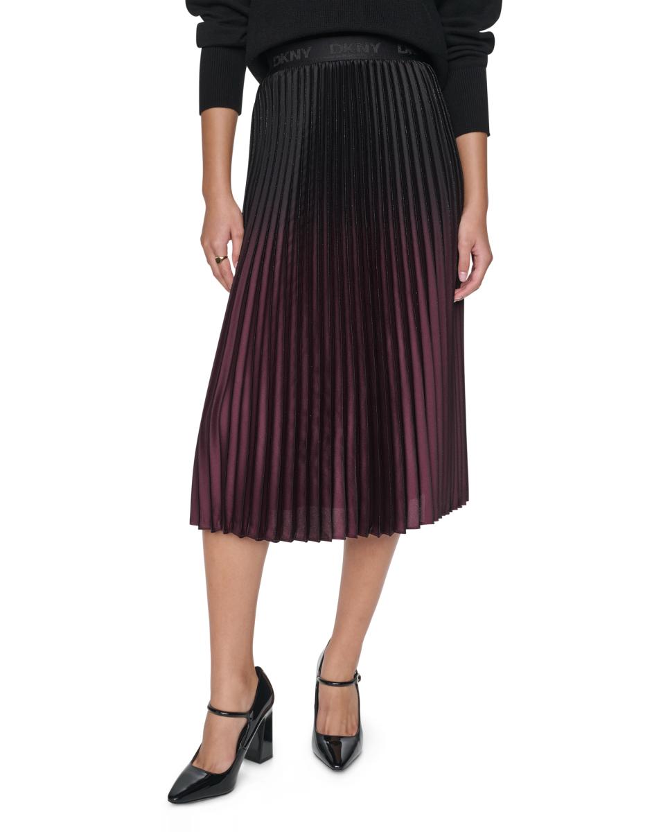 Falda midi plisada - DKNY - Negro Negro-2