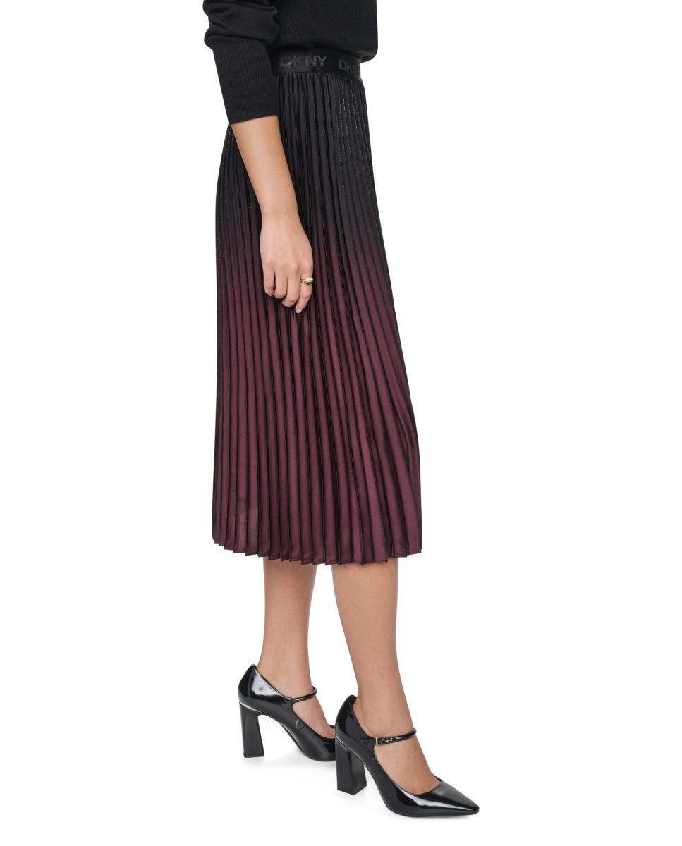 Falda midi plisada - DKNY - Negro Negro-3