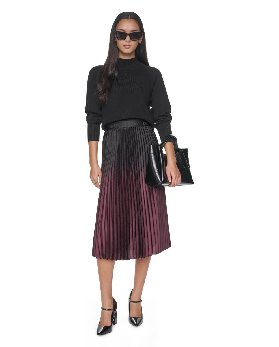 Falda midi plisada - DKNY - Negro Negro-4