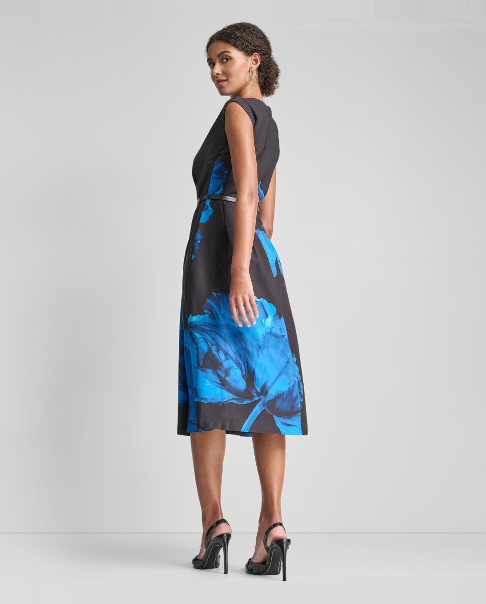 Vestido midi com estampado floral Multicolor-9