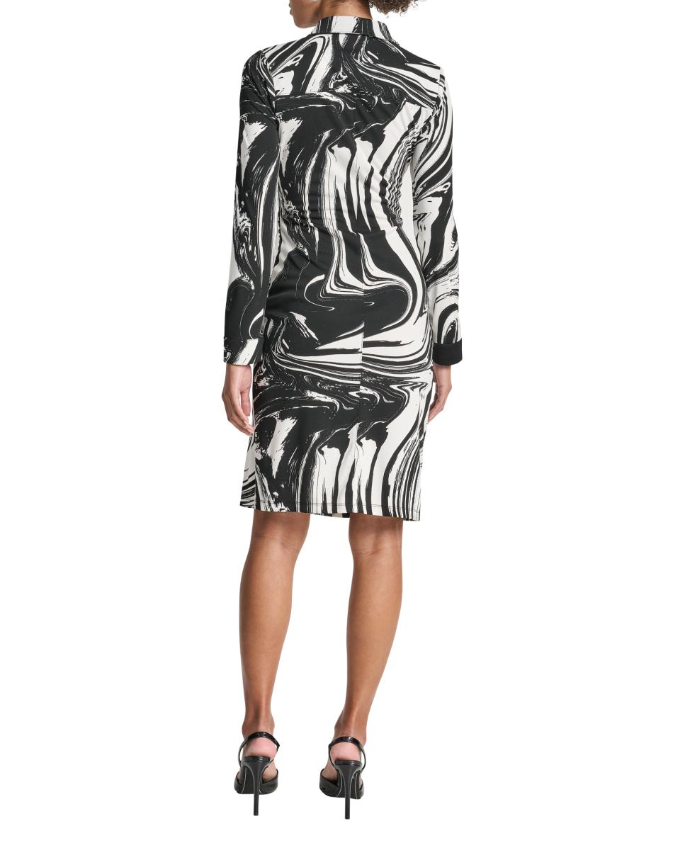 Vestido camiseiro midi Multicolor-4