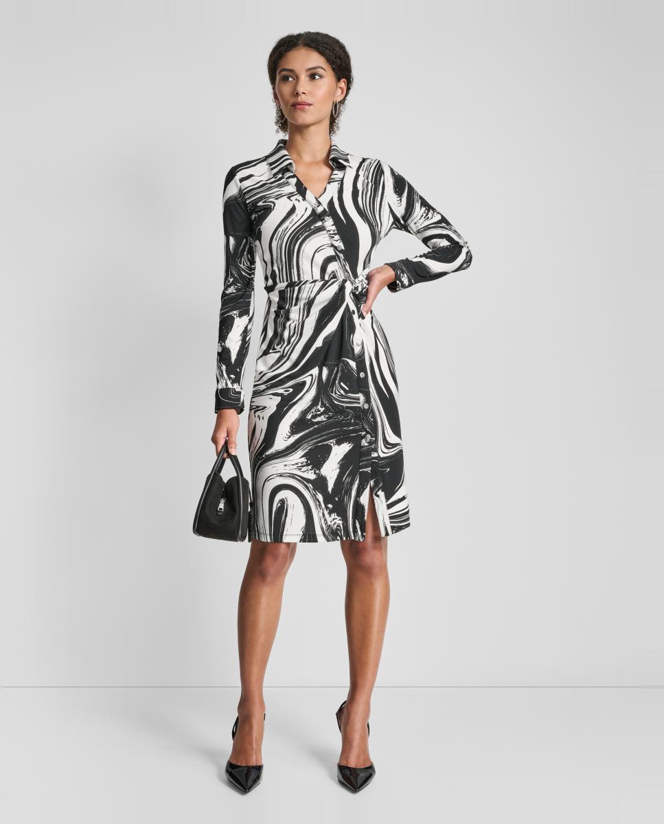Vestido camiseiro midi Multicolor-9