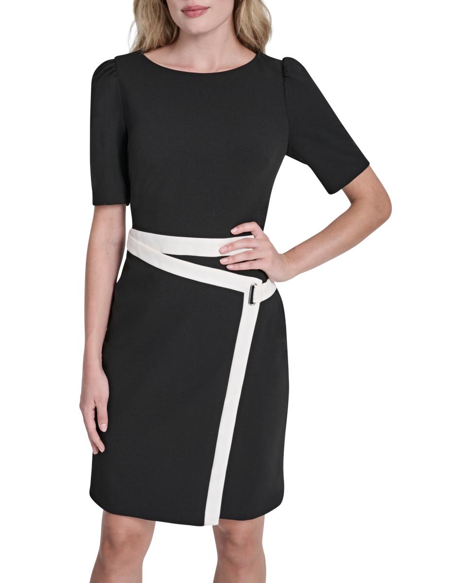 Vestido com Detalhes em Contraste Multicolor-4