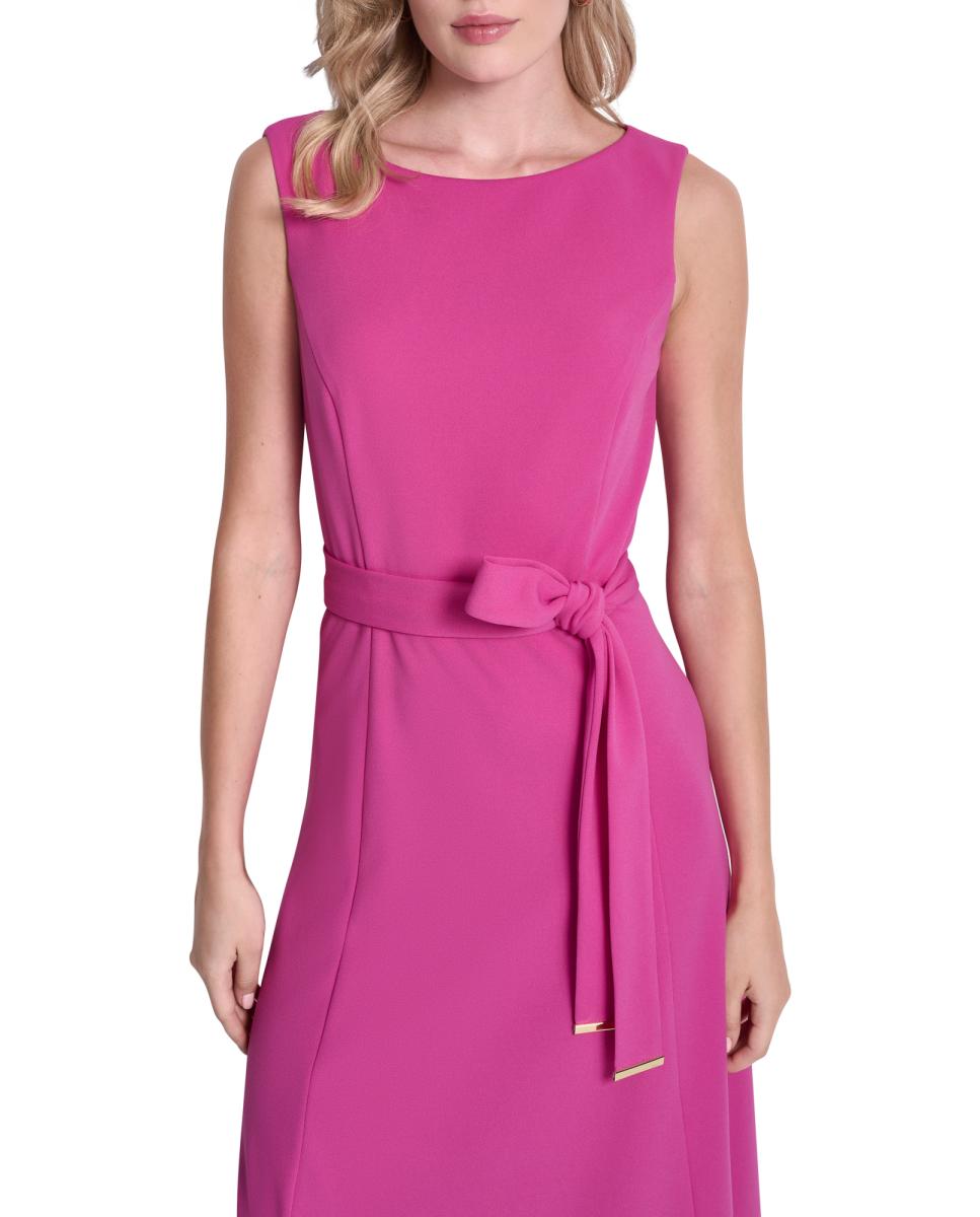 Vestido midi fluido Rosa-2