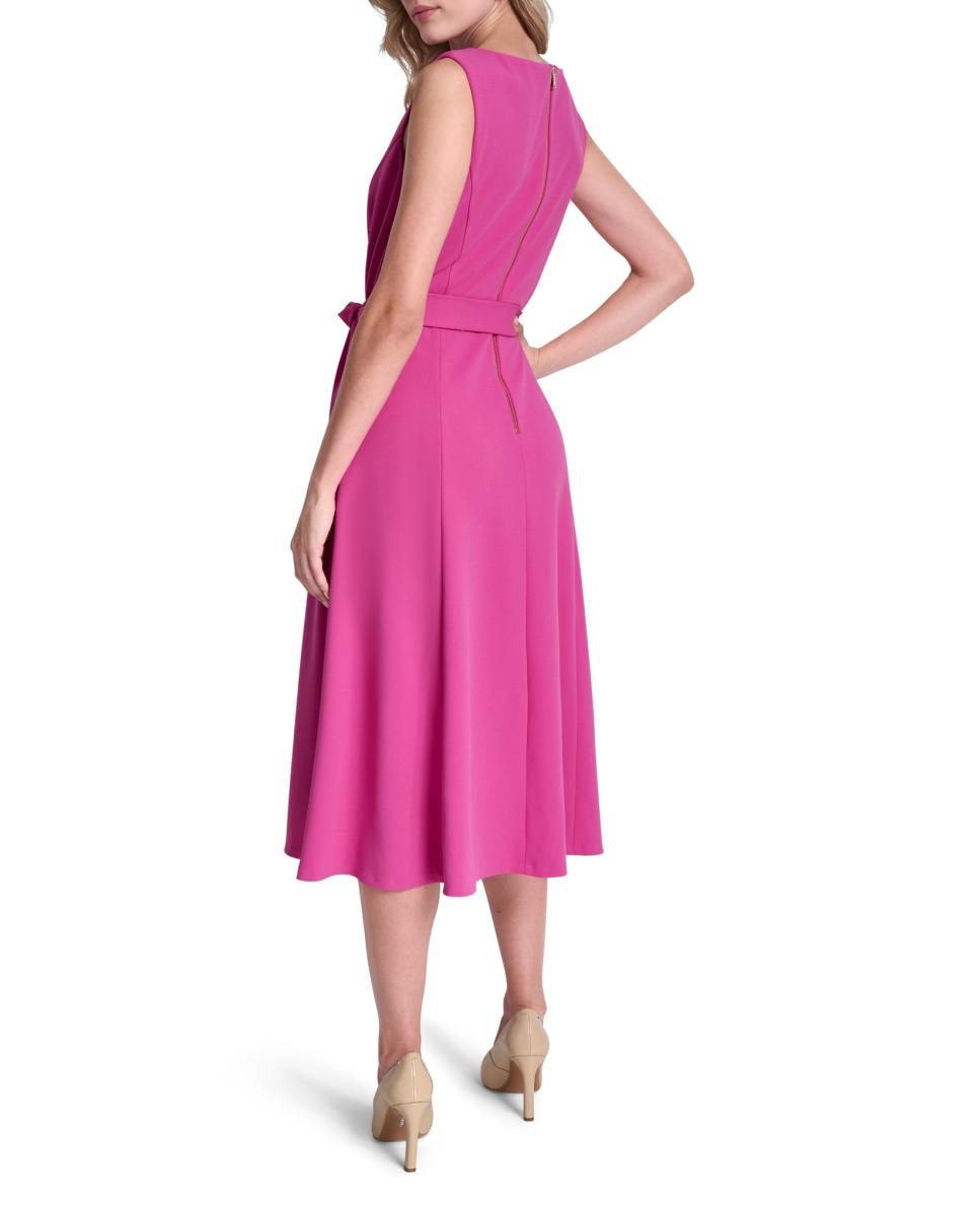 Vestido midi fluido Rosa-4