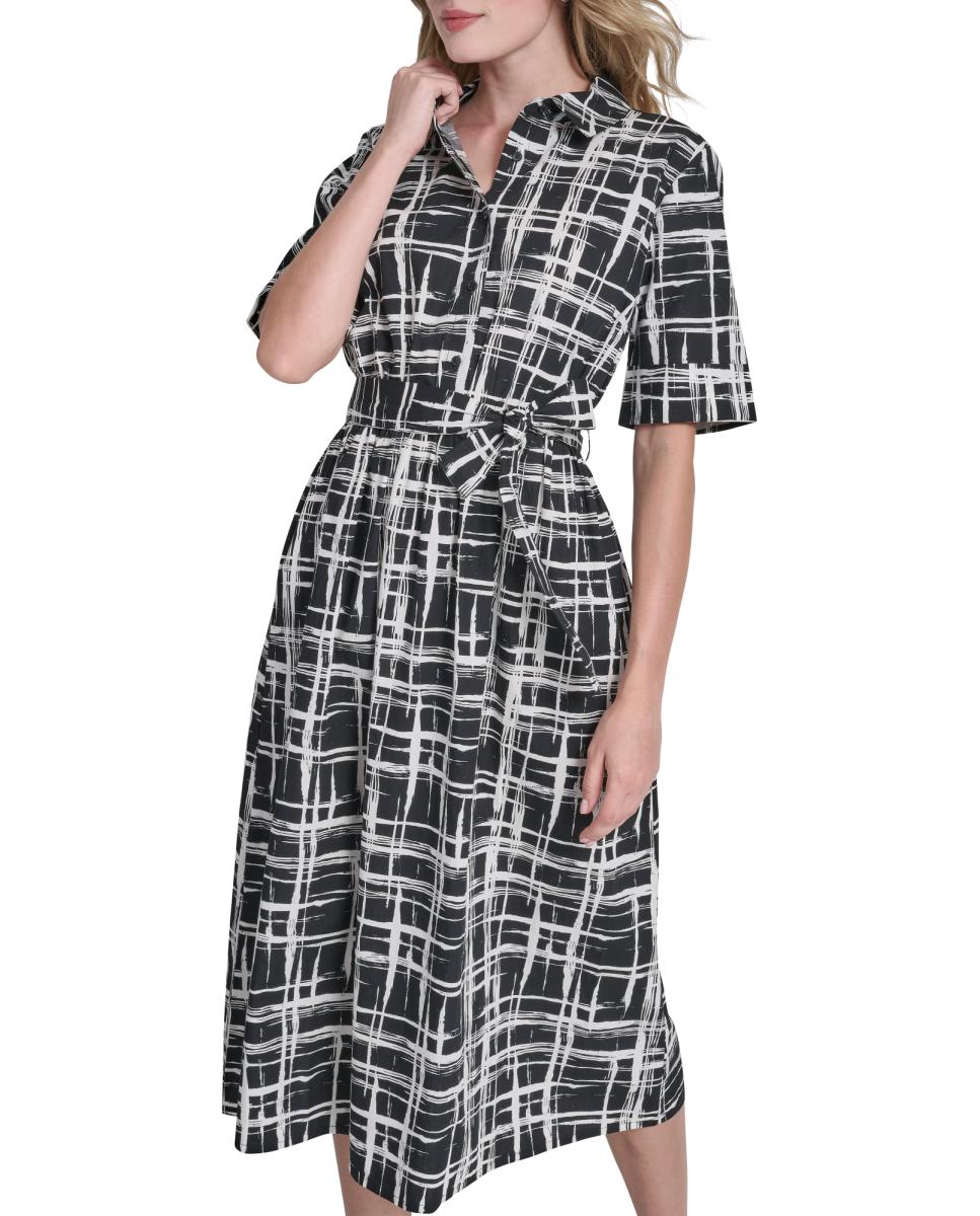 Vestido camiseiro midi Multicolor-4