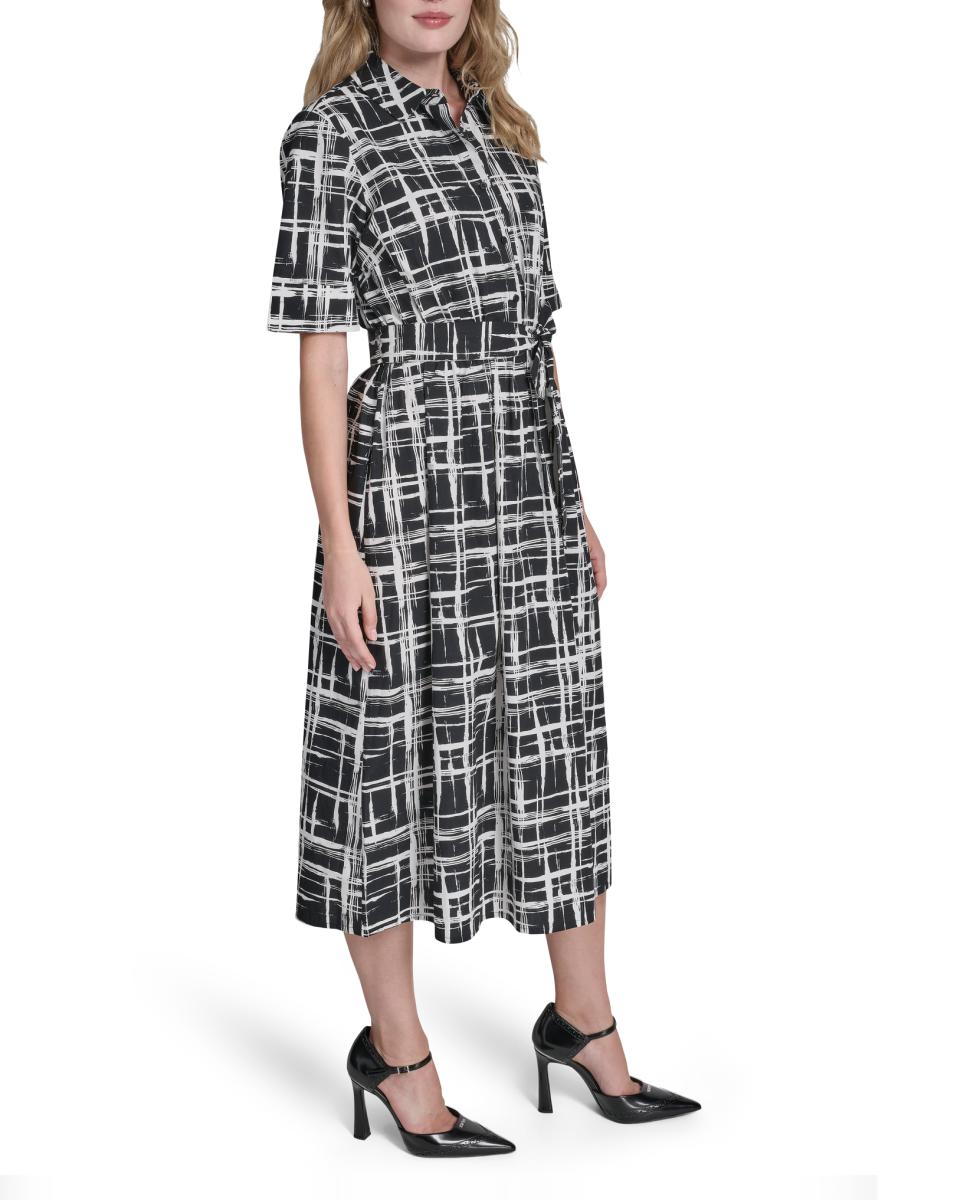 Vestido camiseiro midi Multicolor-5