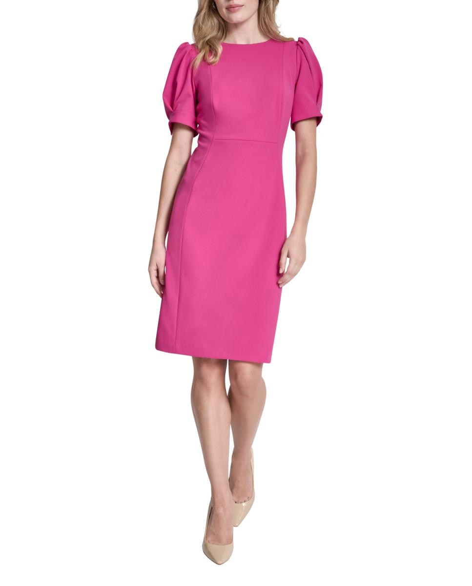 DKNY - Vestido corto de mangas abullonadas.