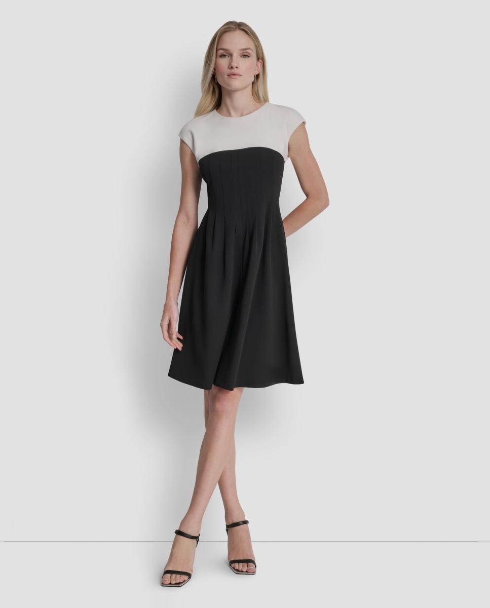 DKNY - Vestido entallado evasé.