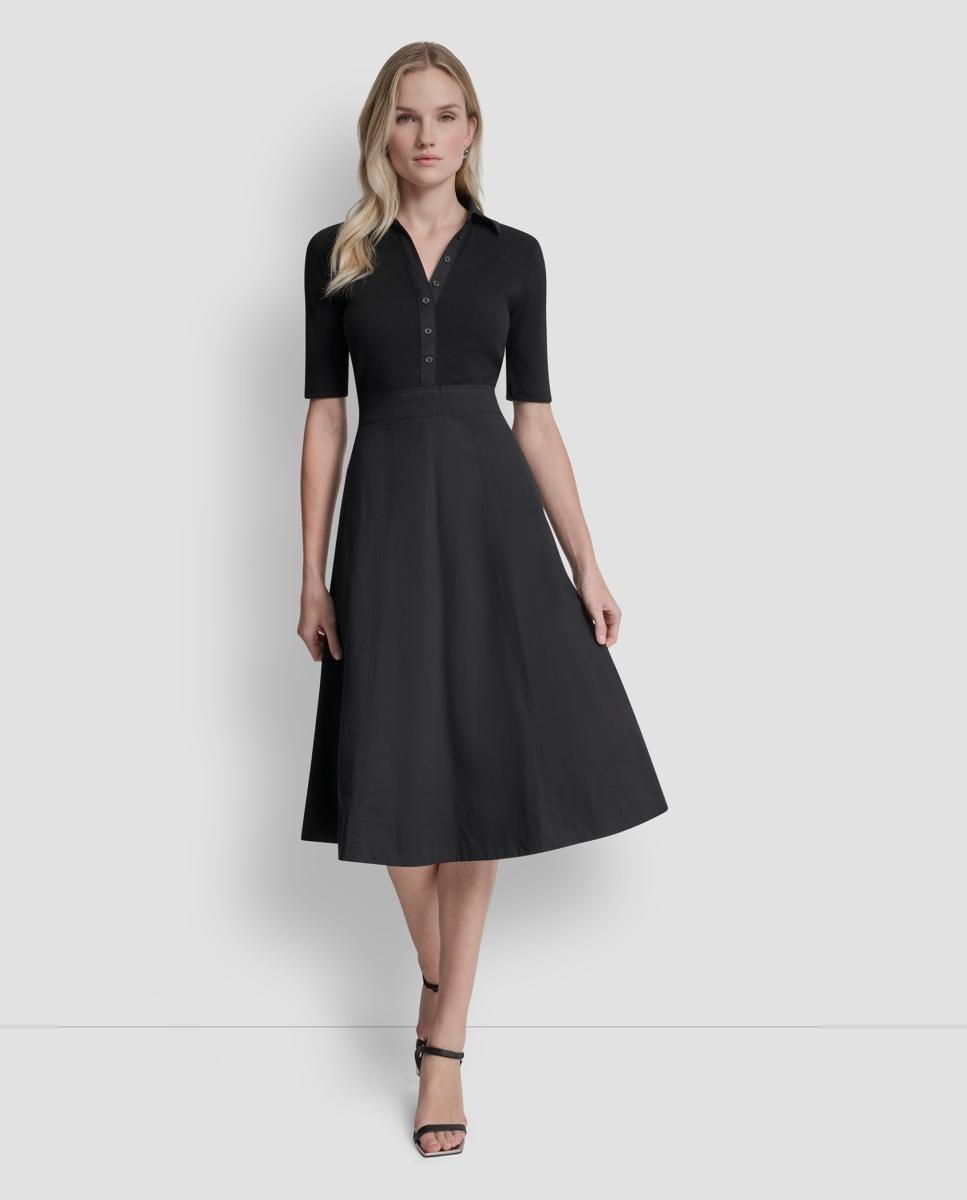 DKNY - Vestido midi de manga francesa.