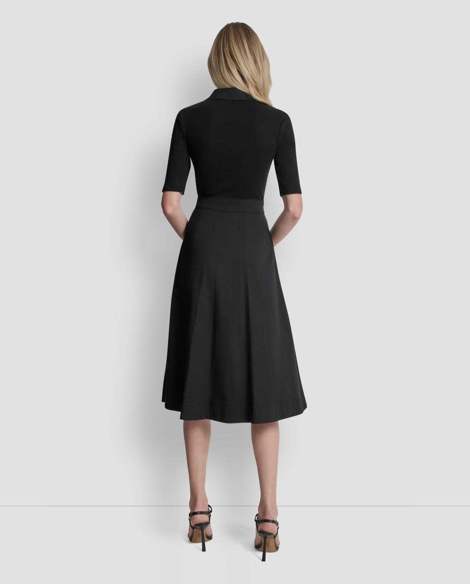 Vestido Midi com Manga 3/4 Preto-4