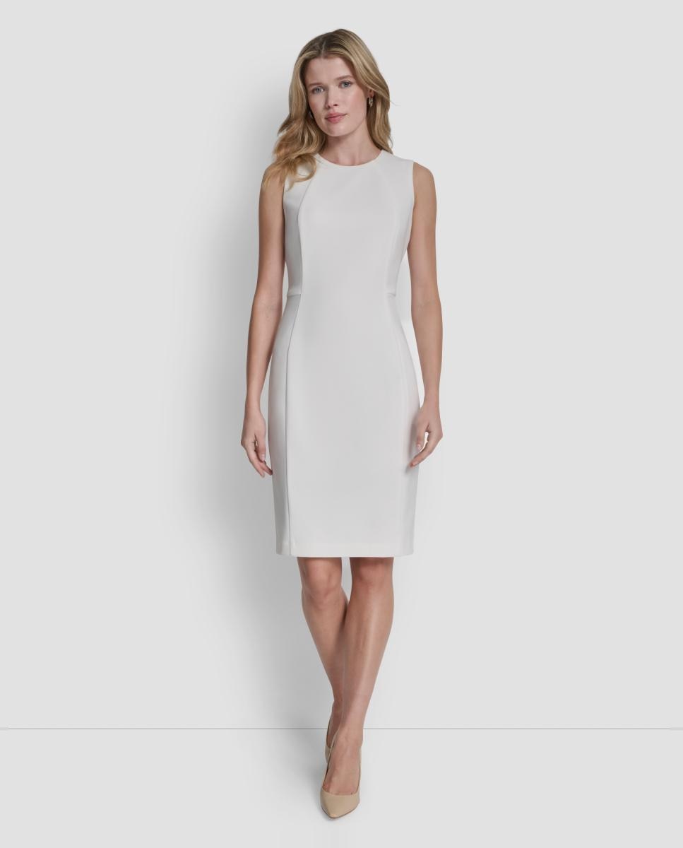 Vestido curto sem mangas Creme-1