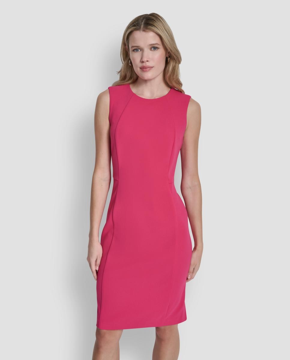 Vestido curto sem mangas Rosa-4