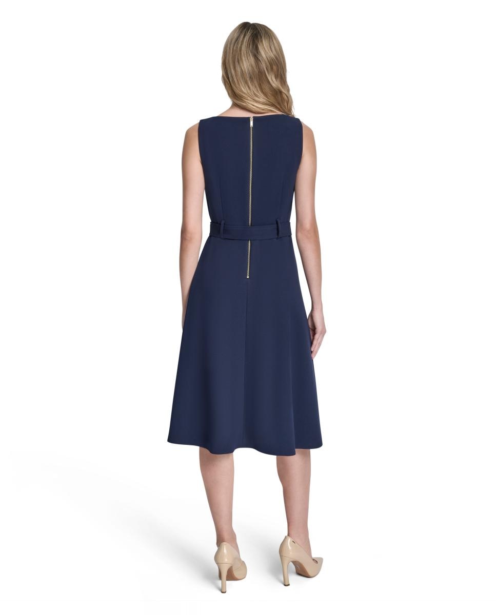 Vestido curto fluido Azul-4