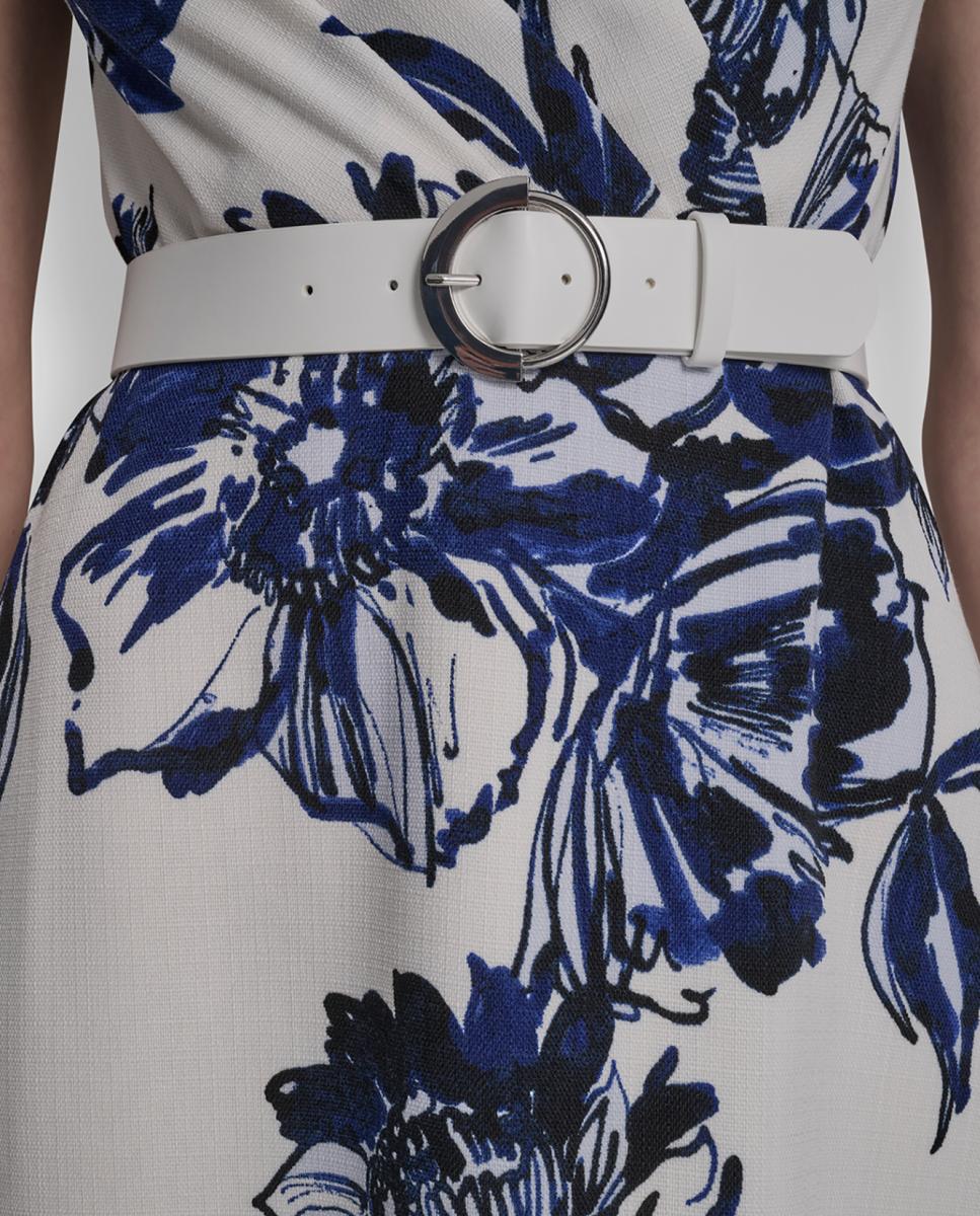 Vestido com estampado floral Azul-6