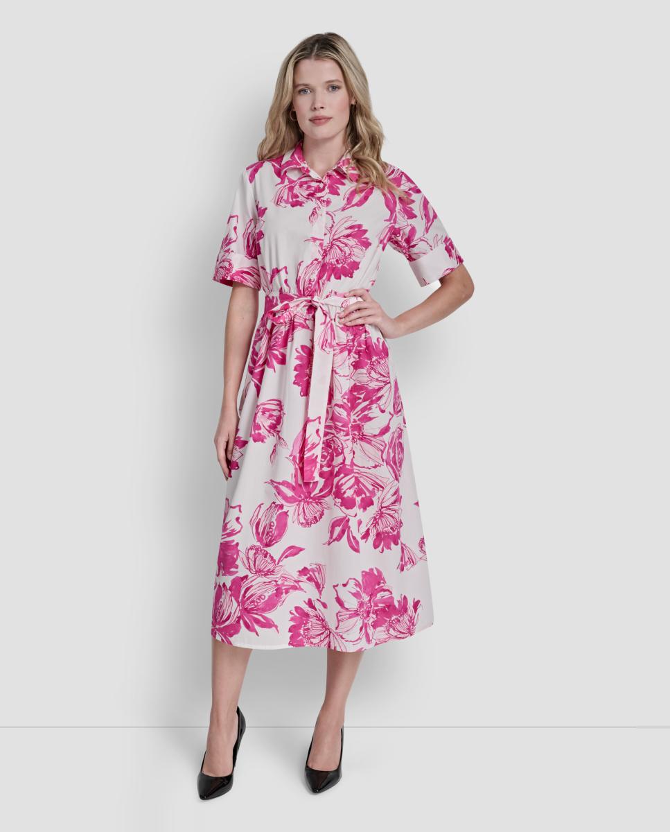 Imagem 0 de Vestido Camiseiro com Estampado Floral