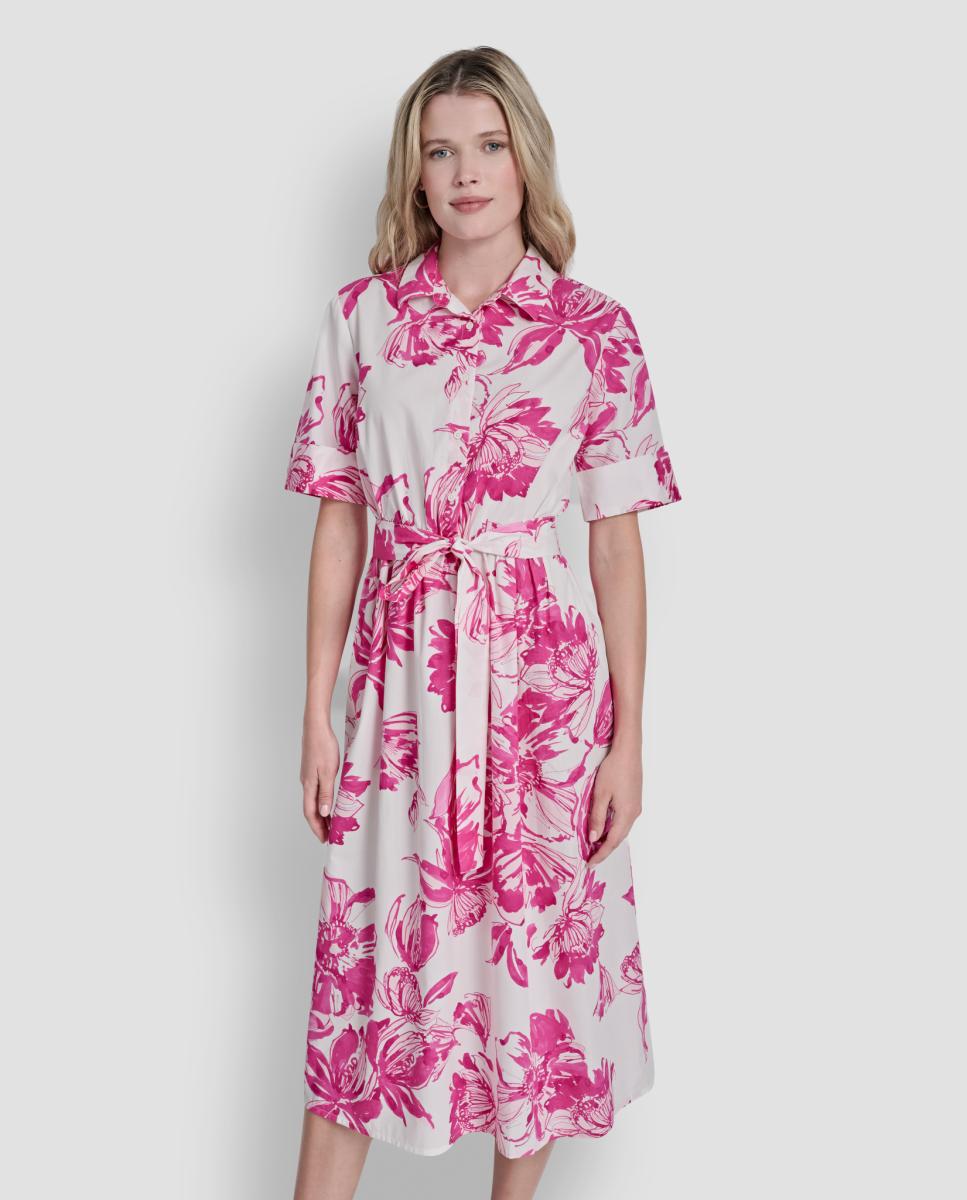 Vestido Camiseiro com Estampado Floral Multicolor-2