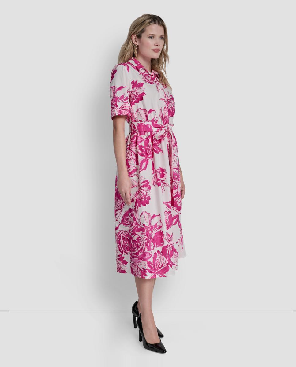 Vestido Camiseiro com Estampado Floral Multicolor-3