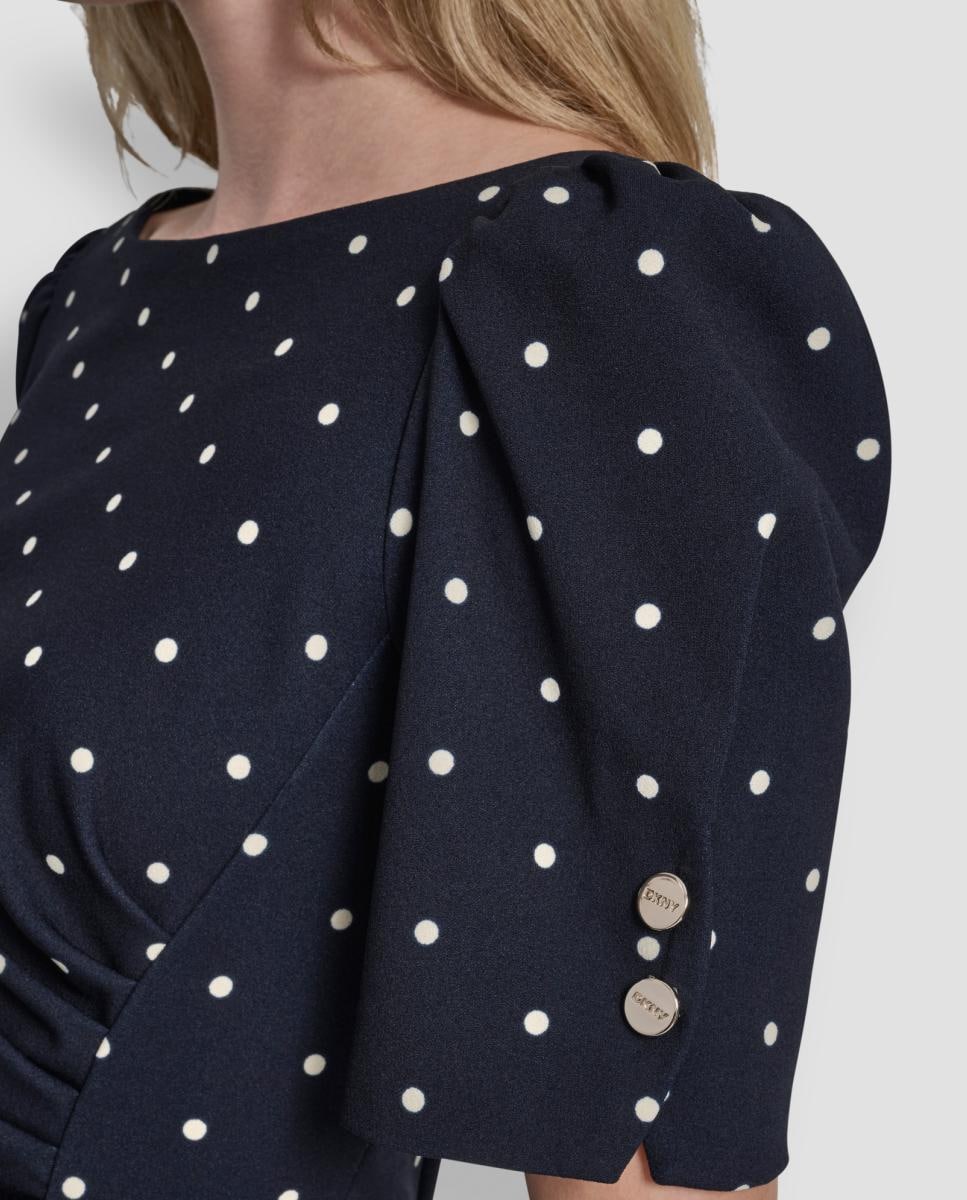 Vestido curto às bolinhas Preto-2