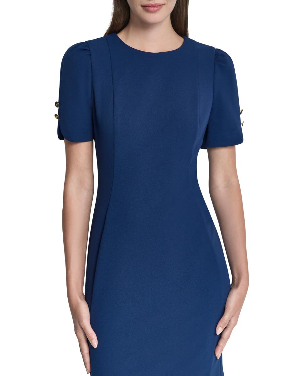 Vestido Curto de Silhueta Justa Azul-3
