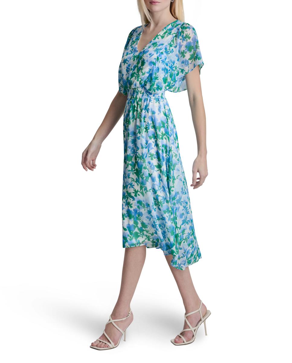 Vestido fluido com estampado floral Multicolor-3