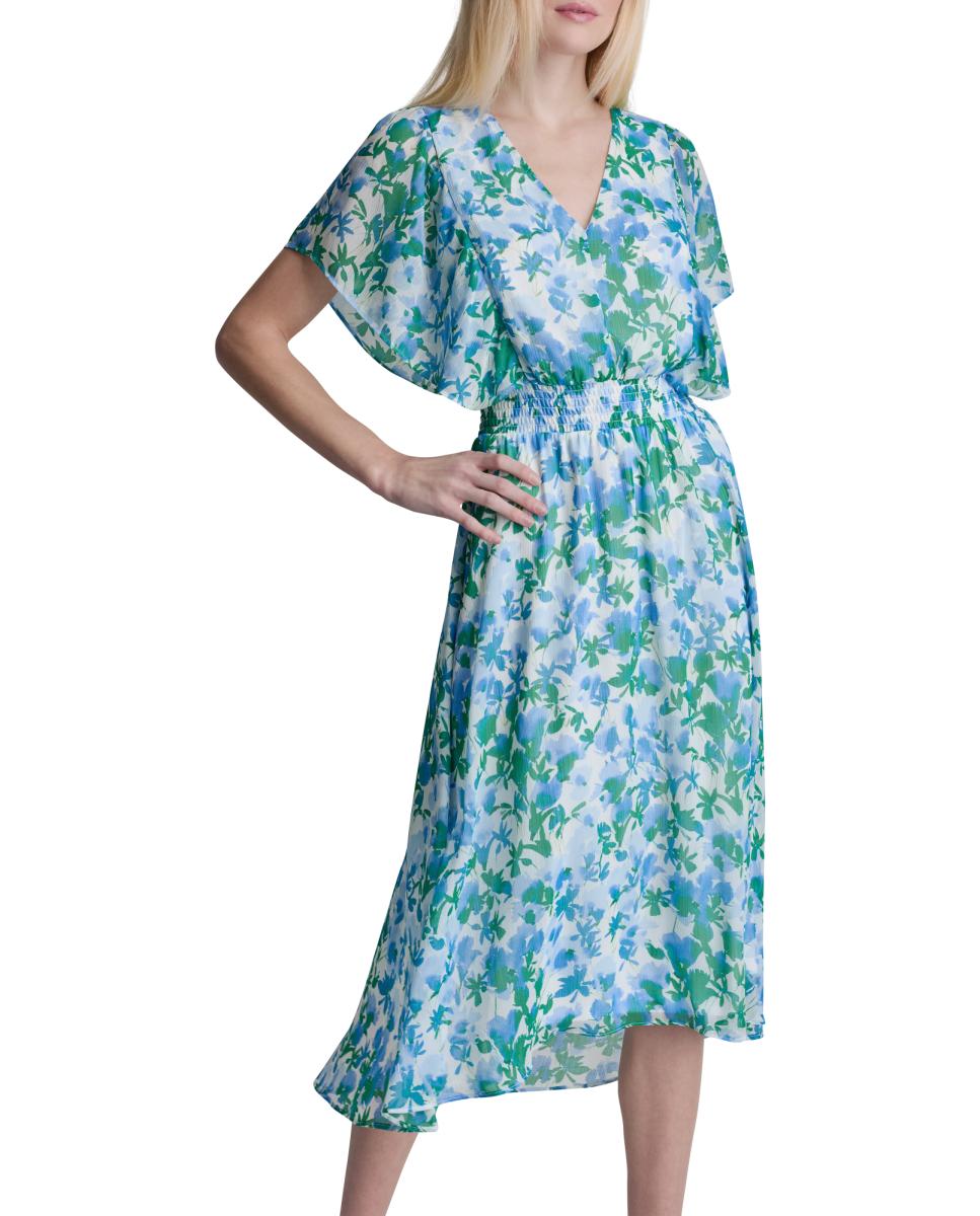 Vestido fluido com estampado floral Multicolor-4