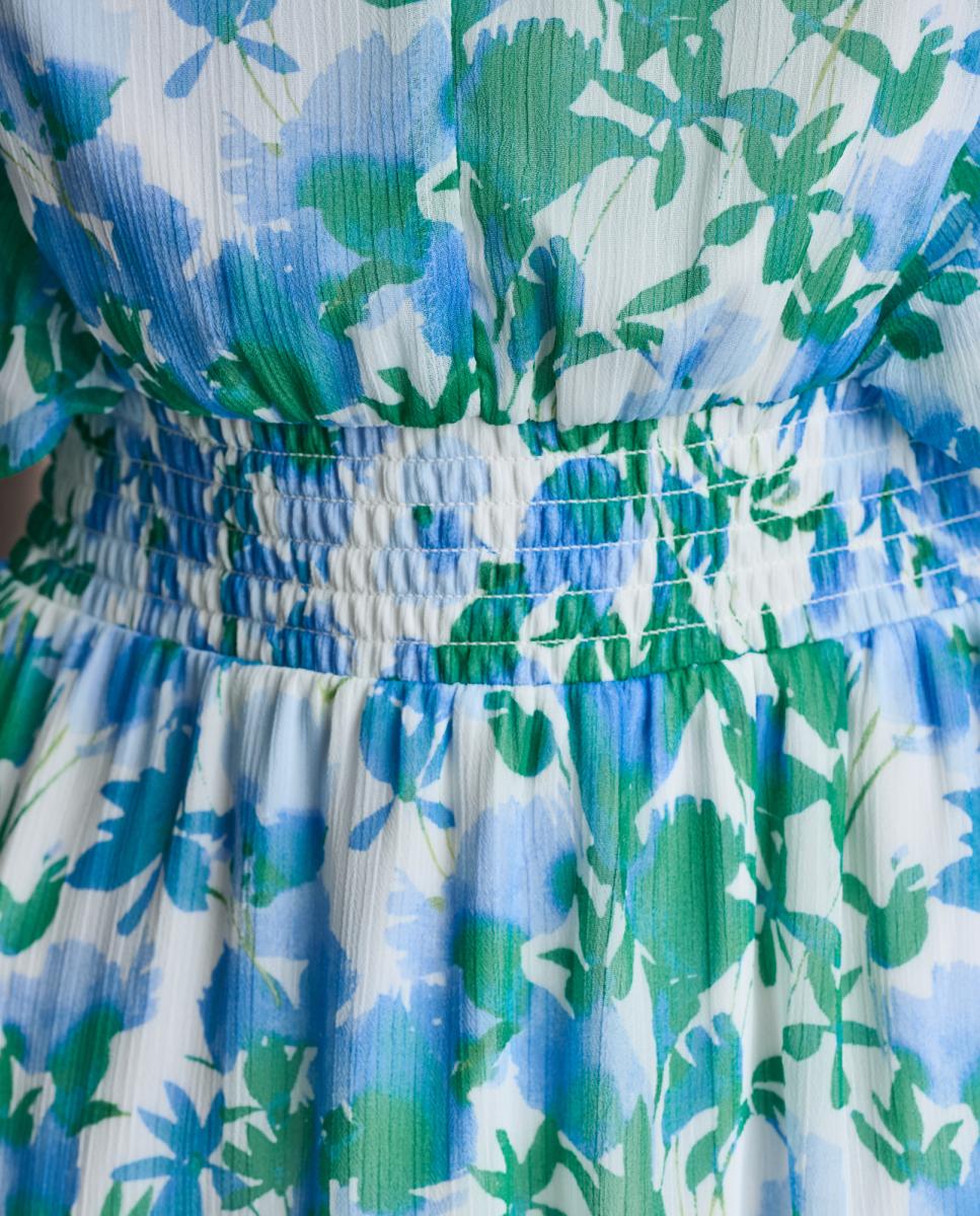 Vestido fluido com estampado floral Multicolor-5